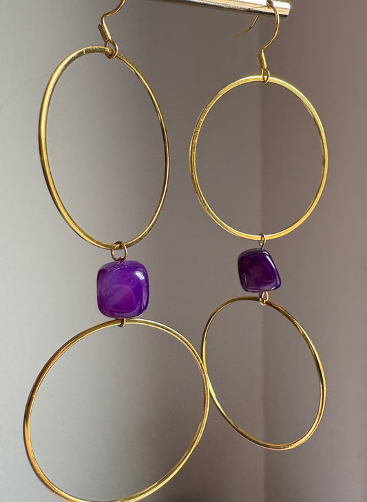 Pendientes agatha morados