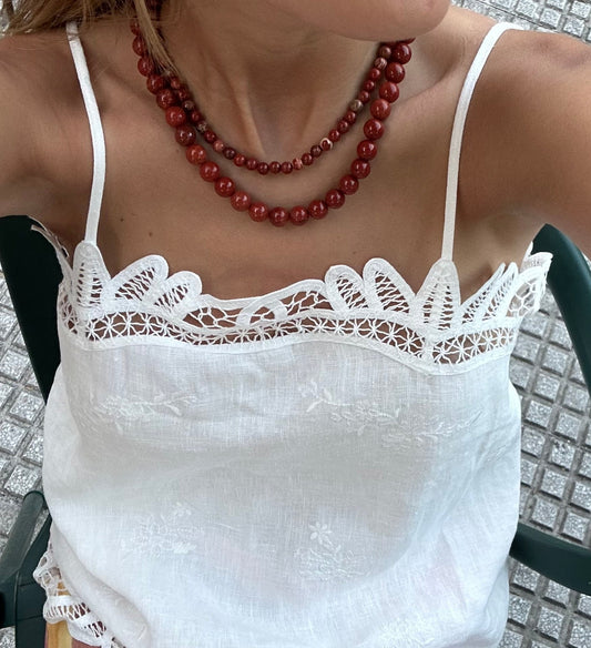 Collar jaspe rojo
