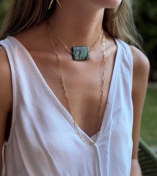 Collar jaspe verde
