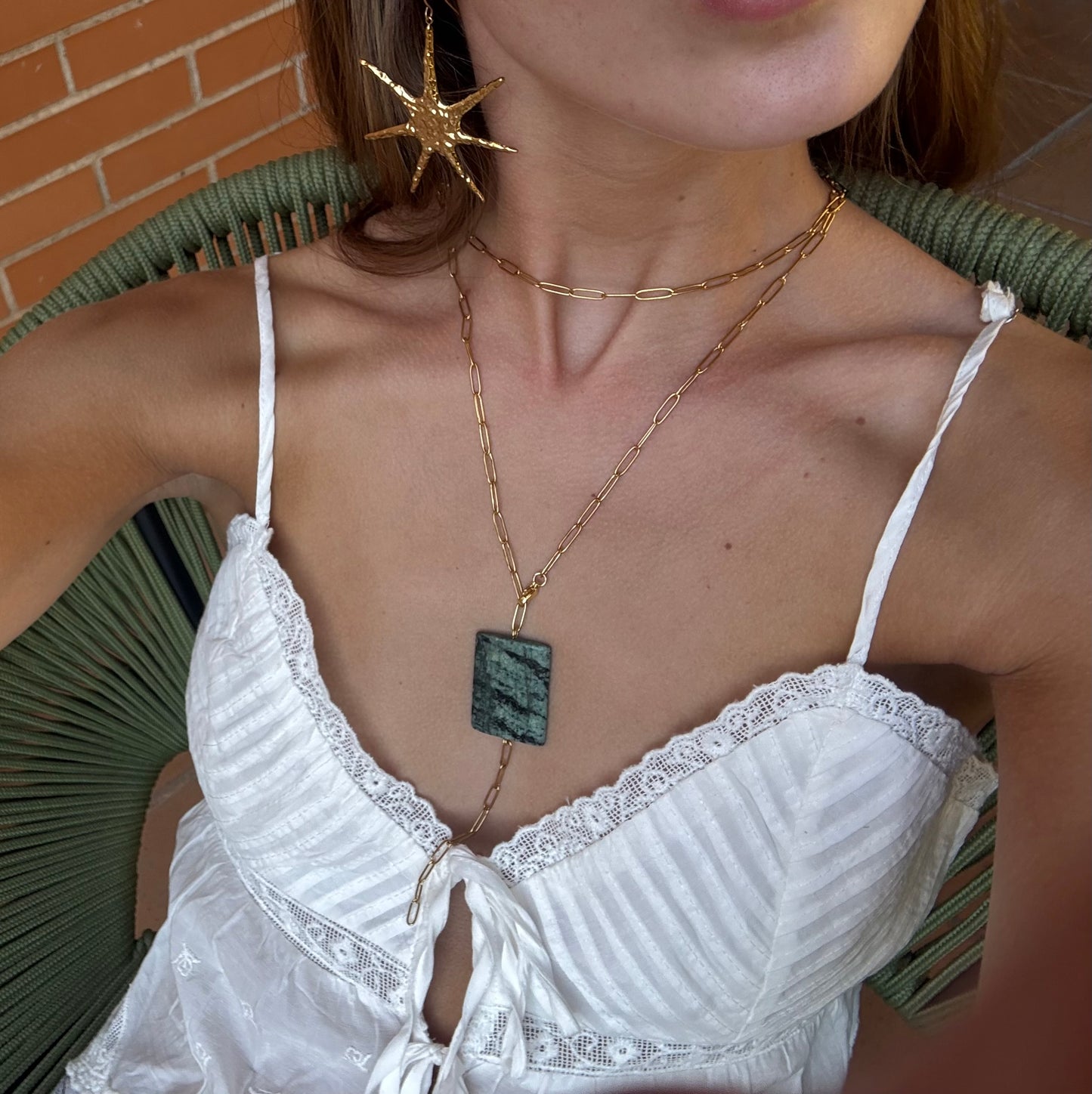 Collar jaspe verde