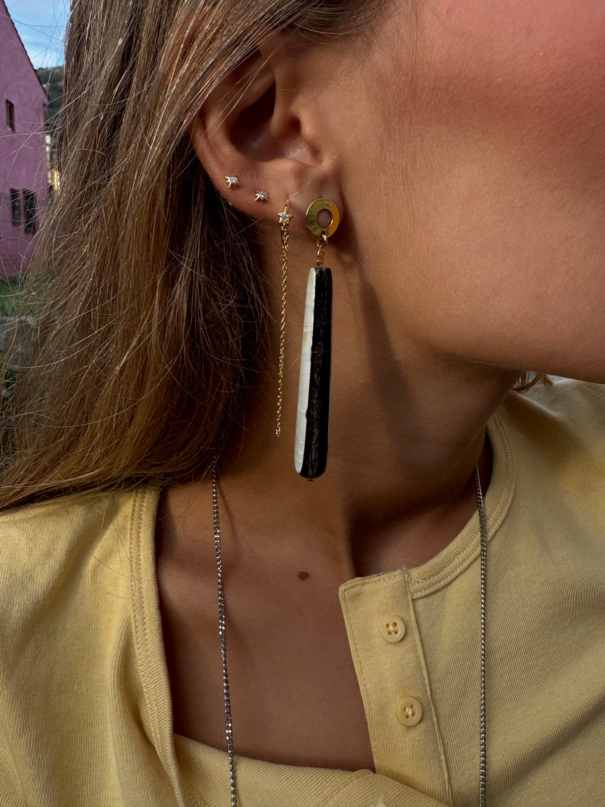 Pendientes incrustación nácar