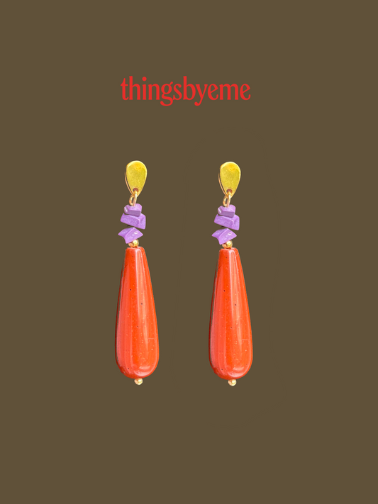 Pendientes gota rojos
