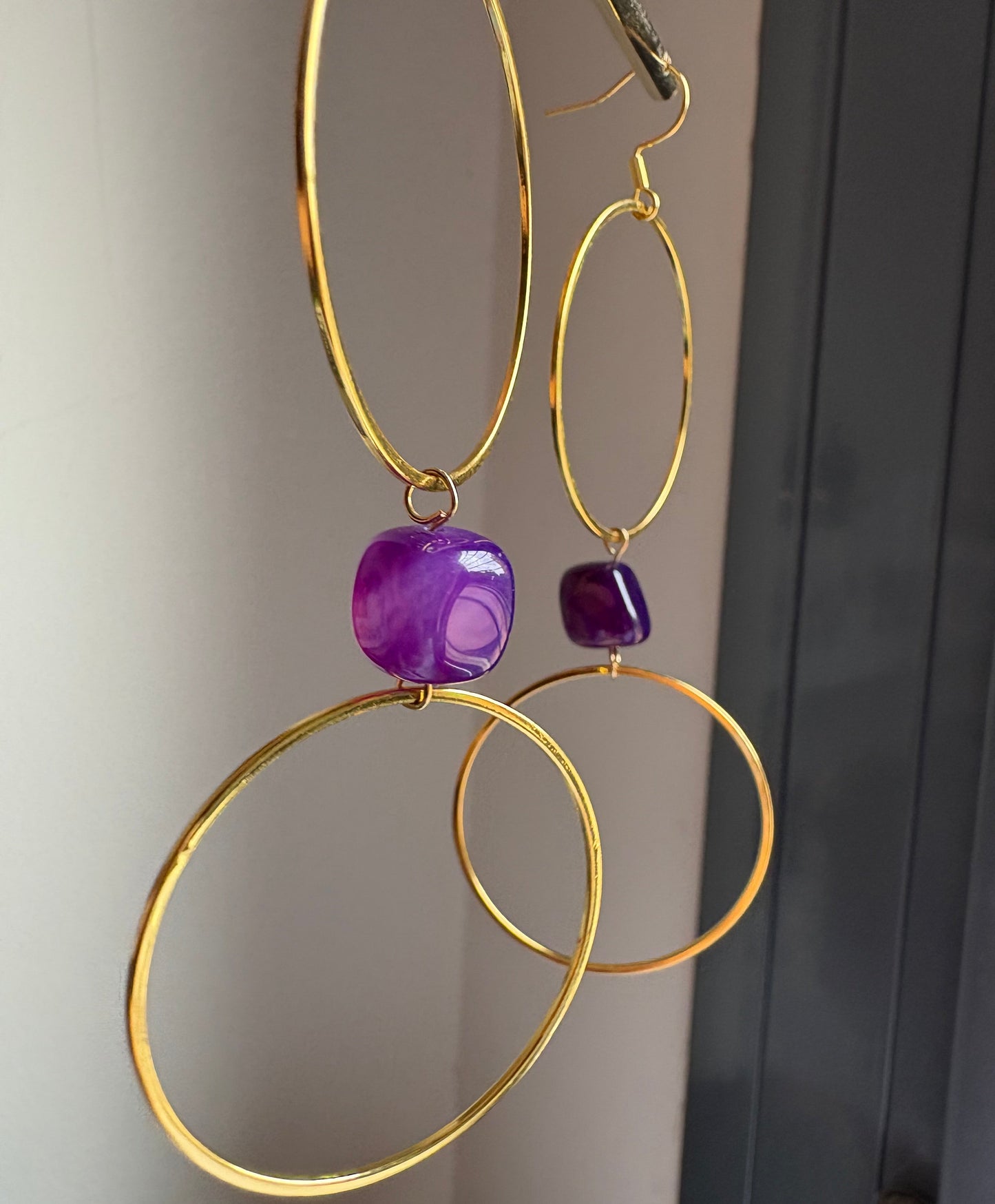 Pendientes agatha morados