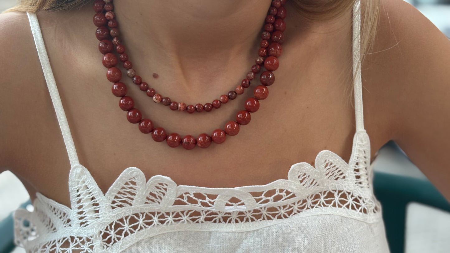 Collar jaspe rojo