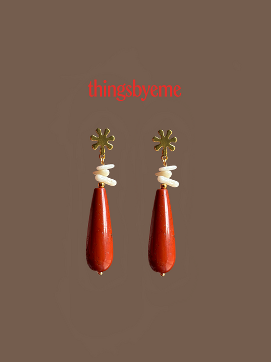 Pendientes gota rojos